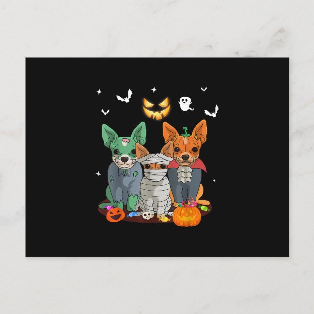Postal Halloween Chihuahua Perro Perro Perro Perro lindo  (Anverso)