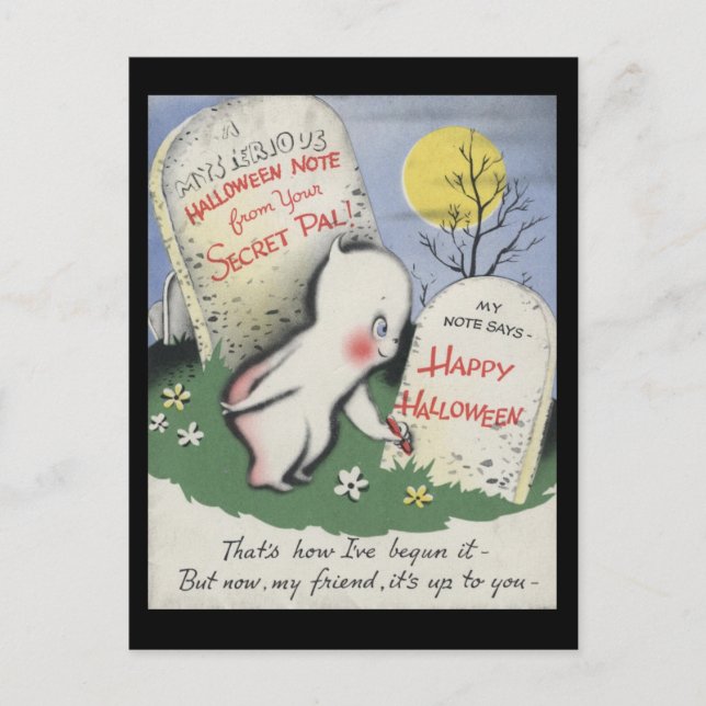 Postal Halloween con fantasía vintage 7 (Anverso)