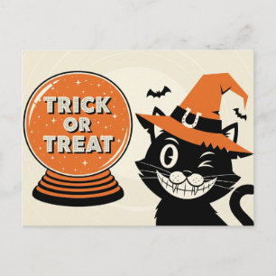 Postal Halloween con fantasmal encanto de mediados de sig
