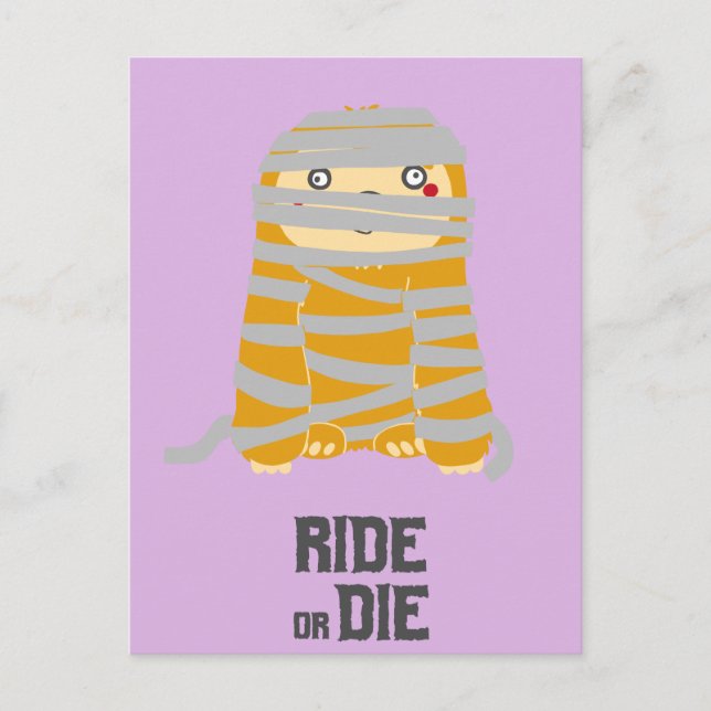 Postal Halloween con motivo de la Mummy (Anverso)