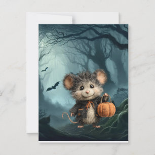 Postal Halloween con truco de ratón o tratante
