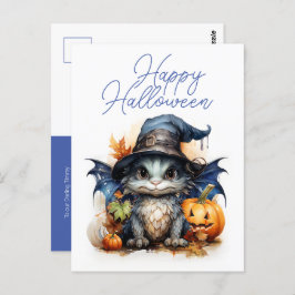 Postal Halloween con una cuatricromía para niños