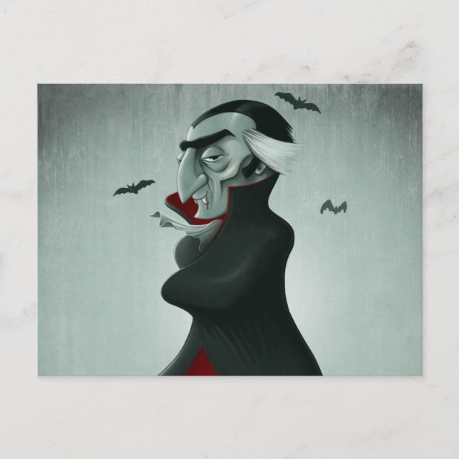 Postal Halloween con vampiros (Anverso)