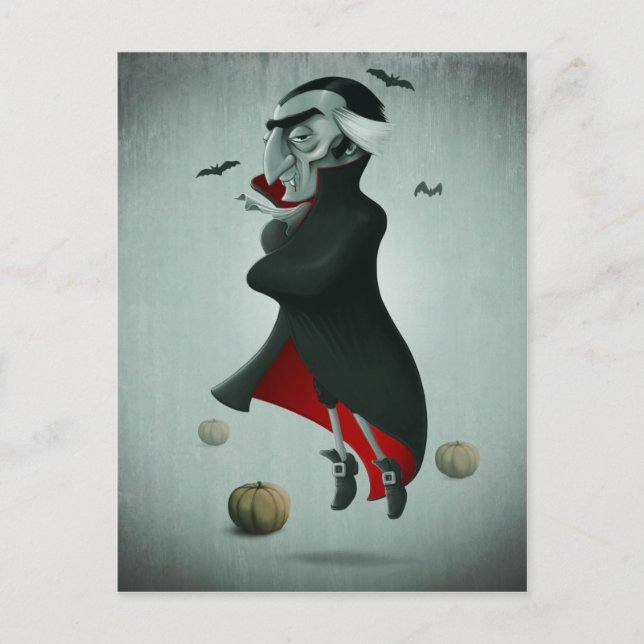 Postal Halloween con vampiros (Anverso)