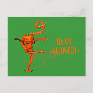 Postal Halloween Creatura De La Calabaza Galaxia