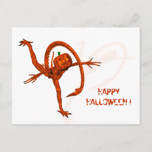 Postal Halloween Creatura De La Calabaza Galaxia