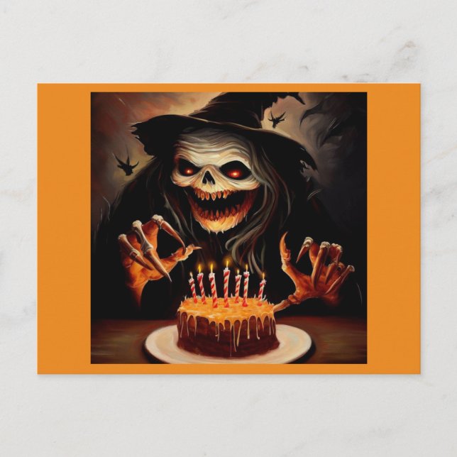 Postal Halloween - Cumpleaños 5 (Anverso)