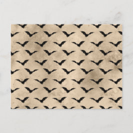 Postal Halloween de Black Bats estilo Vintage