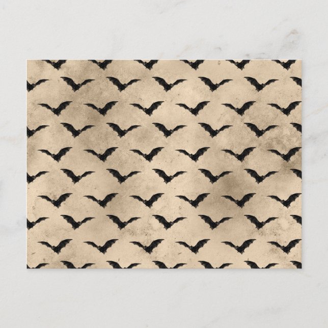 Postal Halloween de Black Bats estilo Vintage (Anverso)