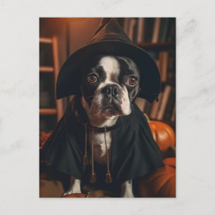 Postal Halloween de Boston Terrier