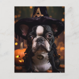 Postal Halloween de Boston Terrier