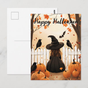 Postal Halloween de bruja suave