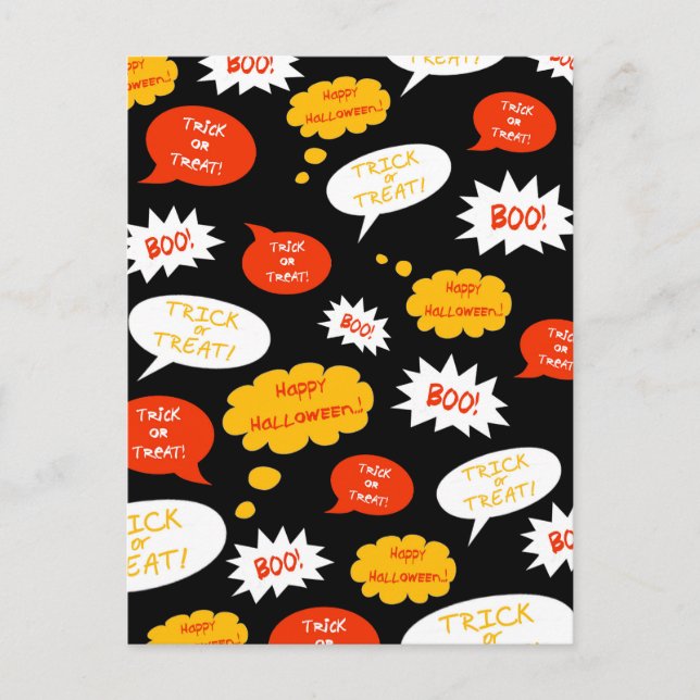 Postal halloween de burbuja de discursos (Anverso)