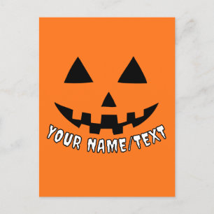 Postal Halloween de calabaza personalizada Su nombre o TE