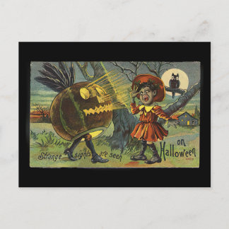 Postal Halloween de época - chica afroamericano (1910)