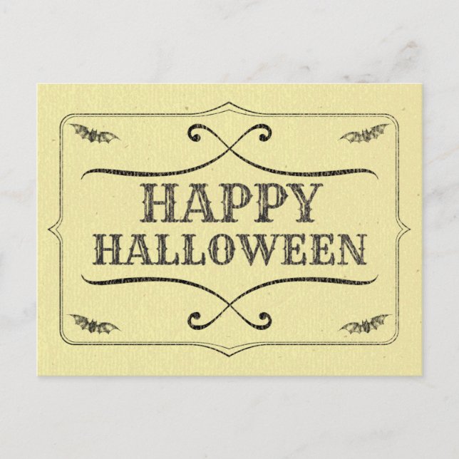 Postal Halloween de estilo vintage (Anverso)