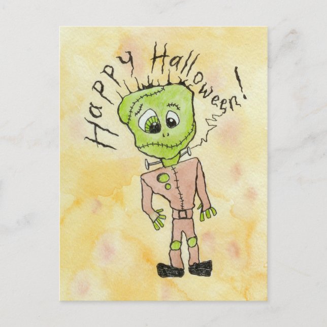 Postal Halloween de Frankenstein (Anverso)