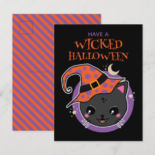 Postal Halloween de Kawaii Witch