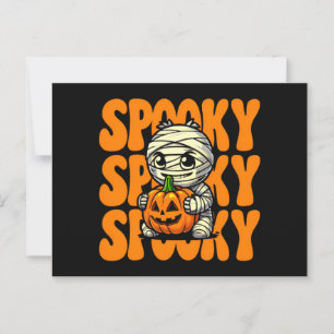 Postal Halloween de la calabaza de la boquilla de la momi