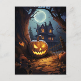 Postal Halloween de la casa de Haunted