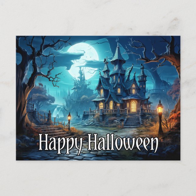 Postal Halloween de la casa encogida (Anverso)