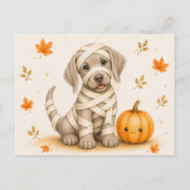 Postal Halloween de Momia Weimaraner