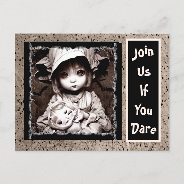 Postal Halloween de niños pequeños y escalofriantes (Anverso)