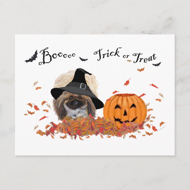 Postal Halloween de Pekingese (Anverso)