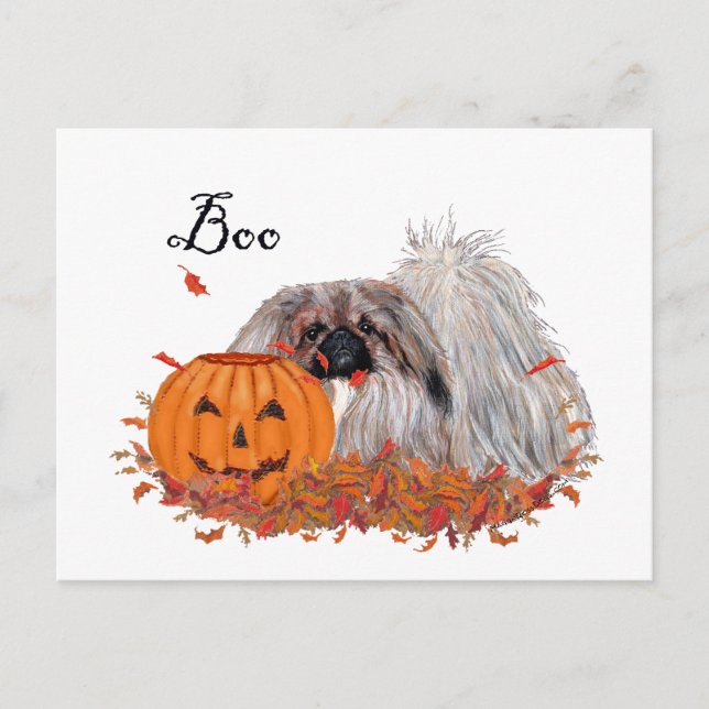 Postal Halloween de Pekingese (Anverso)