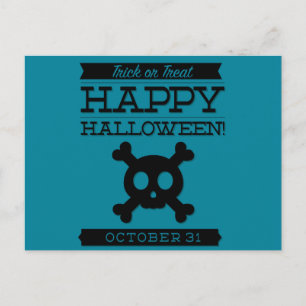 Postal Halloween de retro tipográfico