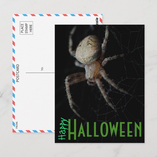 Postal Halloween de Spider Spooky (Anverso / Reverso)