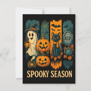 Postal Halloween de temporada de fantasía - Fantasma, cal