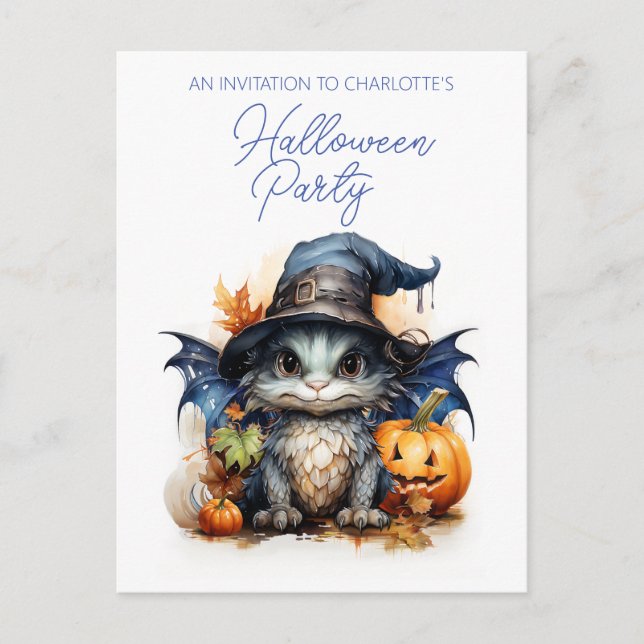 Postal Halloween del Dragón Infantil de Agua Presupuestar (Anverso)