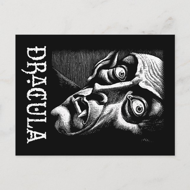 Postal Halloween del vómito gótico clásico de Drácula (Anverso)