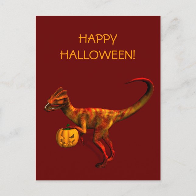 Postal Halloween Dilophosaurus (Anverso)