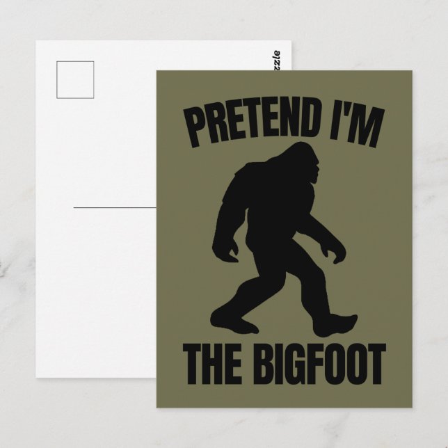 Postal Halloween Divertido 2020 - Finge que soy el Bigfoo (Anverso / Reverso)