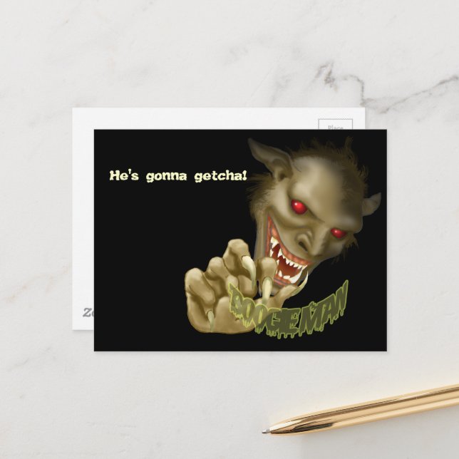 Postal Halloween - ¡El hombre boogie te va a traer! (Anverso/Reverso In Situ)