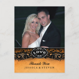 Postal Halloween Elegant Lace LOVE Photo You Card