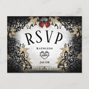 Postal Halloween Elegante RSVP Correspondiente PostCard