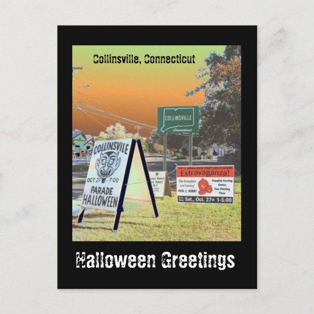 Postal Halloween en Collinsville (Anverso)
