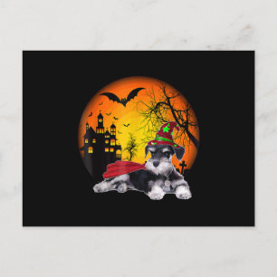 Postal halloween en miniatura feliz schnauzer dogs hallow