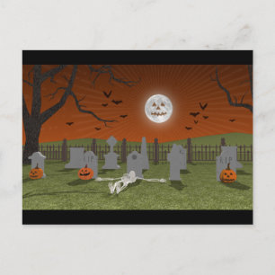Postal Halloween: Escena de cementerio: