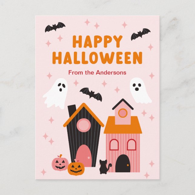 Postal Halloween espeluznante y adorable (Anverso)