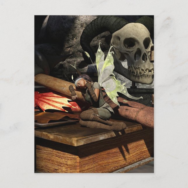 Postal Halloween Fairy and Skull (Anverso)