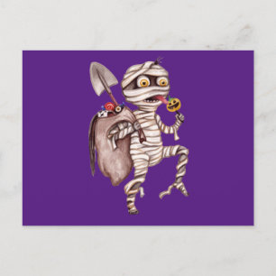 Postal Halloween fantasma de momia