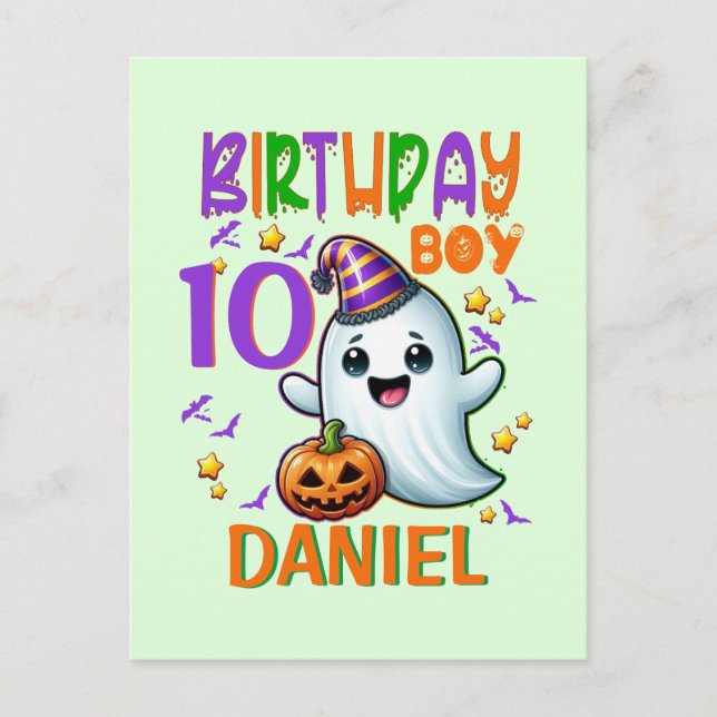 Postal Halloween Fantasma Nacimiento Niño Espantador Fies (Anverso)