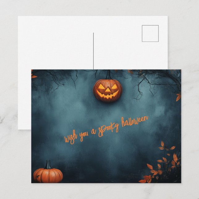 Postal Halloween fantasmal (Anverso / Reverso)