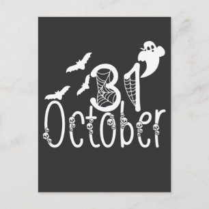 Postal Halloween fantasmal 31 de octubre