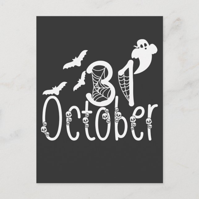 Postal Halloween fantasmal 31 de octubre (Anverso)