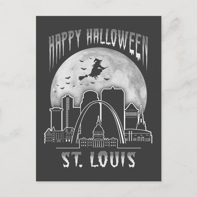 Postal Halloween Feliz de San Luis Missouri (Anverso)